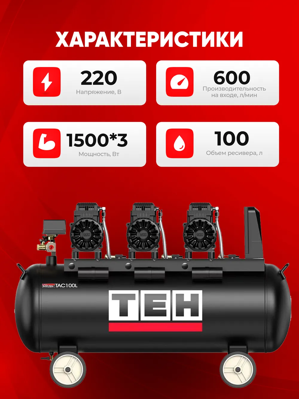 Компрессор TEH TAC100L — характеристики