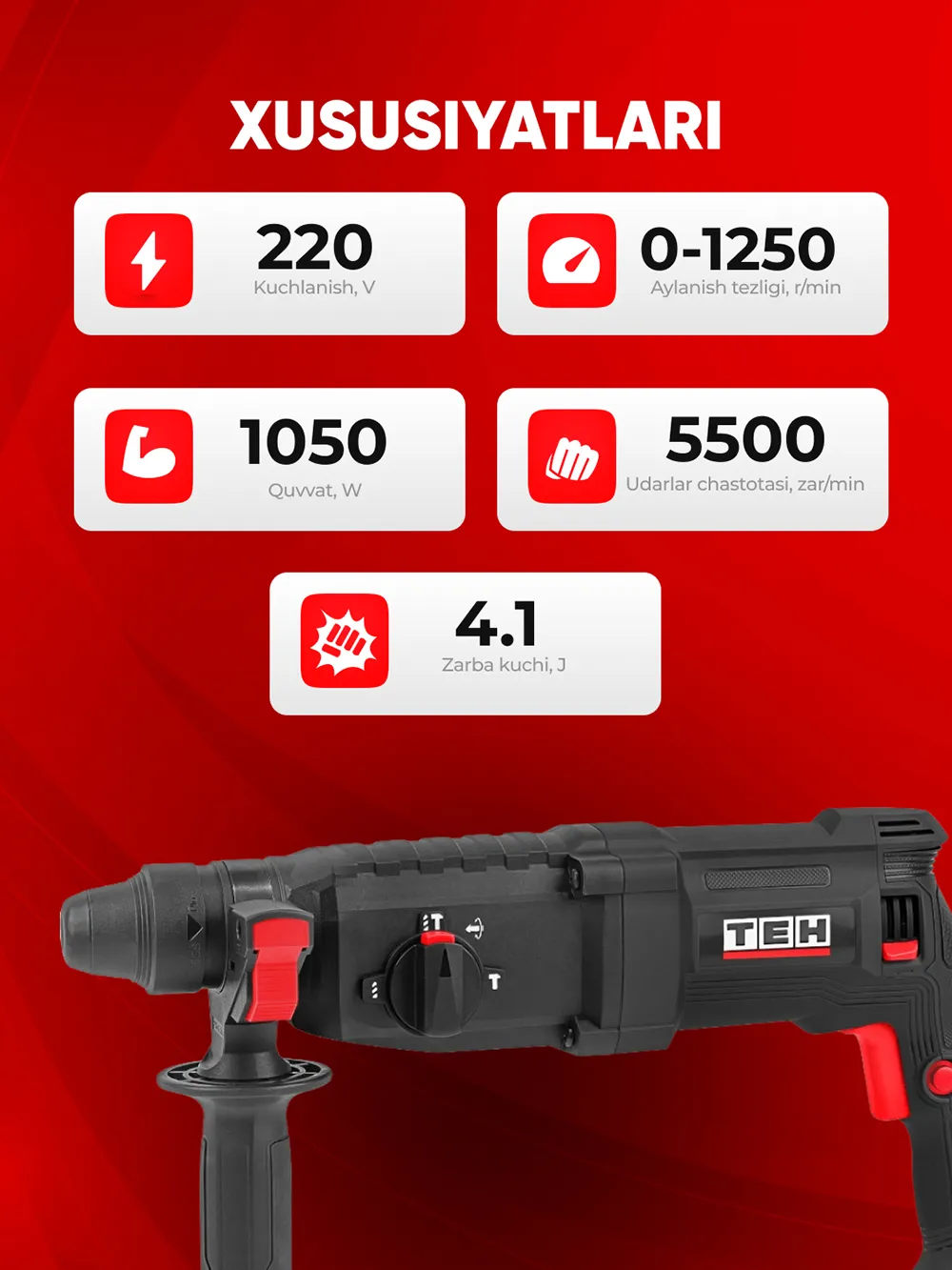 TEH TH3011 perforator — xususiyatlari