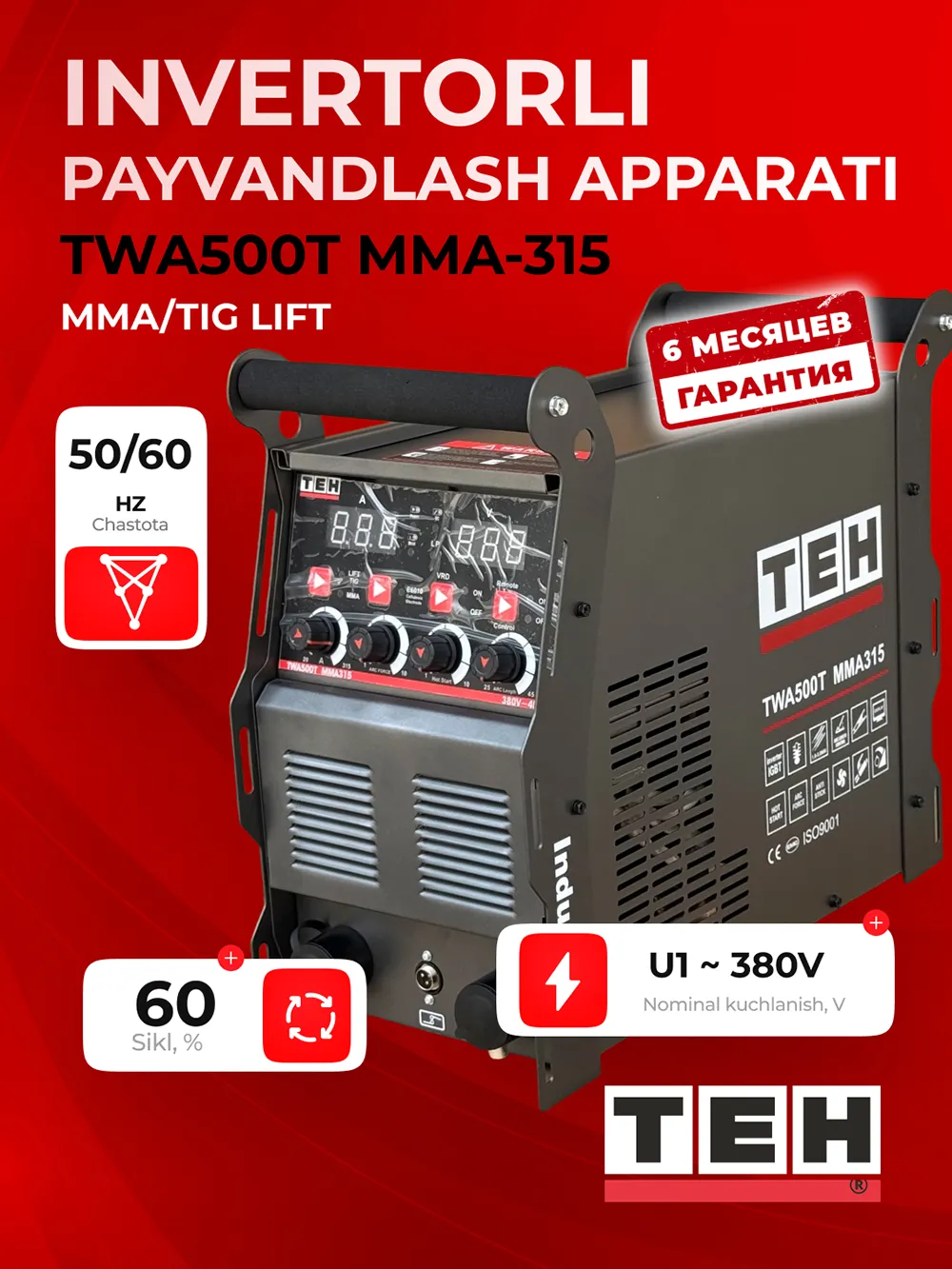 TEH TWA500T MMA315 payvandlash apparati — asosiy rasm